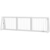 Freestanding Wooden Pet Gate with Support Feet & Non-Slip Mats for Indoor, Stairway, Doorway, White