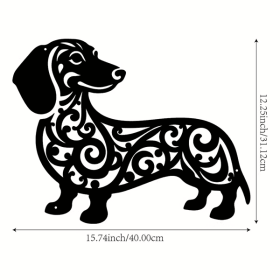 Black Iron Dachshund Dog Metal Wall Art – Modern Home & Outdoor Decor for Living Room, Bedroom, Bathroom, Garden, Patio  Waterproof