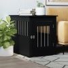 Dog Crate Furniture Style Black Engineered Wood and Steel
