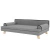 Elevated Pet Sofa Bed – Durable Dog Couch with Cushion, Wooden Legs, Washable Cover