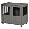 Dog Crate Indoor Furniture with Lockable Magnetic Door, Adjustable Feet for Small & Medium Dogs Grey