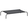 Elevated Dog Bed, Powder-Coated Steel Large, 30% Polyester, 70% PVC, Black
