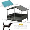 Outdoor Doghouse Wicker Dog Bed with Soft Cushion Washable Cover, for Medium Large Dogs Indoor Outdoor, Blue
