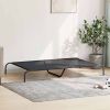 Black Textile with Powder-Coated Steel Frame, Durable Raised Dog Bed