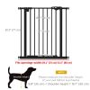 Door Dog Gate and Barrier Indoor for Stairs, Pressure-Mounted Safety Gate 30 Inch Black