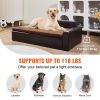 VEVOR Dog Couch for Large-Sized Dogs, Soft Leather Sofa Bed, 110 Lbs., Black