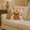 Belge Brussels Griffon Heirloom Fall Throw Pillow Decorative Indoor Outdoor Accent Cushion for Couch, Bed or Patio, 14Hx14W