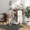 PawHut Pet Feeding Station for Medium Dogs – Adjustable Raised Bowls with Storage & Hooks
