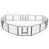 Dog Playpen Black Powder-coated steel