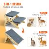 VEVOR Wood Pet Stairs/Pet Steps, 2-in-1 Foldable Wooden 2 Step Dog Stair for Beds, Sofa and Cars, for Small Medium Large Dogs
