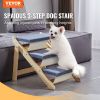 VEVOR Wood Pet Stairs/Pet Steps, 2-in-1 Foldable Wooden 3 Step Dog Stair for Beds, Sofa and Cars for Small Medium Large Dogs