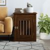 Dog Crate Furniture Style Brown Oak Engineered Wood and Steel with Locks