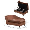 PawHut Pet Sofa Bed Couch with Storage, Pet Sofa for Cats and Small Dogs, Brown