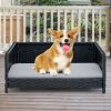Rattan Dog Bed with Waterproof Soft Cushion for Medium Small Dogs