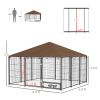 Outdoor Dog Kennel with Canopy – 6.9' x 6.9' Secure Dog Playpen & Exercise Enclosure