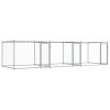 Dog Kennel Grey Galvanized Steel 19.7 x 6.6 x 4.9 ft
