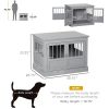 Wooden End Table Dog Kennel with Triple Doors