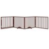Dog Gate Set of 4 Brown Poplar Wood