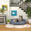 PawHut Dog Couch for Large Dogs with Removable Top, Washable Cover, Blue