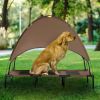 Elevated Portable Dog Cot Cooling Pet Bed with UV Protection Canopy Shade