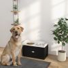 PawHut Dog Feeding Station 2 Bowl Set Elevated for Large Dogs