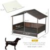 PawHut Rattan Outdoor Dog Bed w/ Canopy | Medium Large Dogs