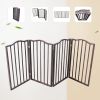 Wooden Pet Gate for Dogs – Freestanding Folding Barrier for Doorways & Stairs