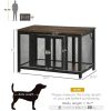 Furniture Style Dog Crate End Table with Flip-Top – Decorative Wooden Pet Kennel for Small to Large Dogs, Heavy Duty, Brown & Black