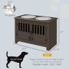 PawHut Dog Food Storage Cabinet with Bowls & Dog Feeding Station, Espresso