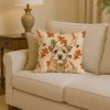 Wheaten Border Terrier Heirloom Fall Throw Pillow Decorative Indoor Outdoor Accent Cushion for Couch, Bed or Patio, 14Hx14W