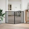 Dog Gate Set of 2 Black Poplar Wood Long