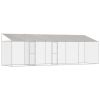 Dog Kennel Silver 800 x 200 x 256 cm Galvanized Steel