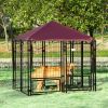 5' x 5' Outdoor Dog Kennel with Rotating Bowl Holders