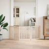 Dog Gate Set of 3 Light Brown Poplar Wood