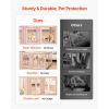 Dog Whelping Box, 60x59x23 in Transparent Plastic Dog Whelping Pen for X-Large Sized Dogs, Waterproof Puppy Playpen with Windows & Door Lock