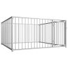 Dog Kennel Silver Steel Durable  78.7x78.7x39.4 In