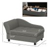PawHut Elevated Dog Sofa Bed with Storage – Soft Cushion Pet Couch for Small & Medium Dogs