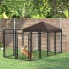 Large Outdoor Dog Kennel with Roof – Heavy-Duty Steel Dog Run for Medium & Large Dogs