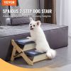 VEVOR Wood Pet Stairs/Pet Steps, 2-in-1 Foldable Wooden 2 Step Dog Stair for Beds, Sofa and Cars, for Small Medium Large Dogs