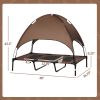 Elevated Portable Dog Cot Cooling Pet Bed with UV Protection Canopy Shade
