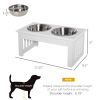 Wooden Dog Feeding Station with Stainless Steel Bowls | Elevated Dog Bowl Stand, Non-Slip