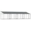 Dog Kennel Grey Galvanized Steel 78.7 x 315.0 x 78.7 in