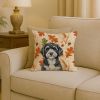 Portuguese Water Dog Heirloom Fall Throw Pillow Decorative Indoor Outdoor Accent Cushion for Couch, Bed or Patio, 18Hx18W