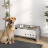 PawHut Elevated Dog Bowls, 3 Height Adjustable Raised Dog Bowls w/ Slow Feeder Mat, Stand, for Medium to Extra Large Dogs