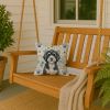 Portuguese Water Dog Coastal Sea Glass Throw Pillow Decorative Indoor Outdoor Accent Cushion for Couch, Bed or Patio, 14Hx14W