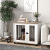 PawHut Dog Crate Furniture | End Table Dog Kennel with Lockable Door