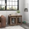 PawHut Large Dog Cage 39x23x27 2-In-1 Crate & End Table Furniture Indoor Walnut Brown