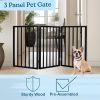 Pet Gate - 3-Panel Indoor Foldable Dog Fence for Stairs, Hallways, or Doorways - 54x24-Inch