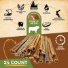 Gullet Sticks 24 Count 100% Natural Beef Esophagus Dog Chews 6â€ Premium Dog Treats for Training Puppies & Adults Zero Filler or Preservatives