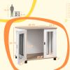 PawHut Dog Crate Furniture | End Table Dog Kennel with Lockable Door